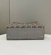 Fendi X-Tote Brown Houndstooth Wool Shopper & FF Embroidery 41x13x29 cm - 4