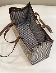 Fendi X-Tote Brown Houndstooth Wool Shopper & FF Embroidery 41x13x29 cm - 2