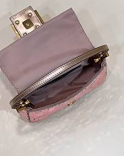 Fendi Mini Baguette 1997 Pink Leather & Sequinned Bag 19x6x11 cm - 3