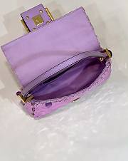 Fendi Mini Baguette 1997 Purple Leather & Sequinned Bag 19x6x11 cm - 4