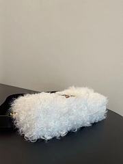 Fendi Baguette White Mohair Wool Bag size 27x15x6 cm - 2