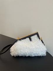 Fendi First Small White Mohair Wool Bag size 26x18x9.5 cm - 1