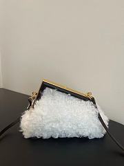 Fendi First Small White Mohair Wool Bag size 26x18x9.5 cm - 6