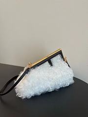 Fendi First Small White Mohair Wool Bag size 26x18x9.5 cm - 4