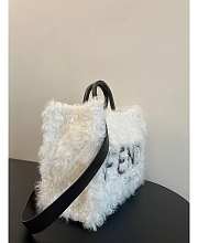 Fendi Sunshine Large White Mohair Shopper 35 cm  - 5