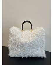 Fendi Sunshine Large White Mohair Shopper 35 cm  - 3