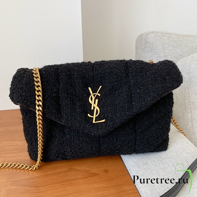 YSL | Puffer Toy Bag In Black Quilted Tweed 23×15.5×8.5 cm - 1