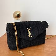 YSL | Puffer Toy Bag In Black Quilted Tweed 23×15.5×8.5 cm - 5
