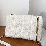 YSL | Puffer Toy Bag In White Quilted Tweed 23×15.5×8.5 cm - 5