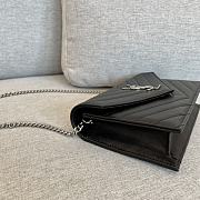 YSL | Cassandre Envelope Chain Wallet Black Grain Leather 19x11.5x4 cm - 3