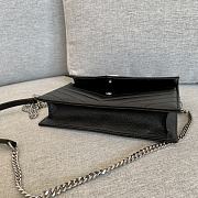 YSL | Cassandre Envelope Chain Wallet Black Grain Leather 19x11.5x4 cm - 6