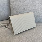 YSL | Cassandre Envelope Chain Wallet White Grain Leather 19x11.5x4 cm - 6