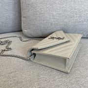 YSL | Cassandre Envelope Chain Wallet White Grain Leather 19x11.5x4 cm - 2