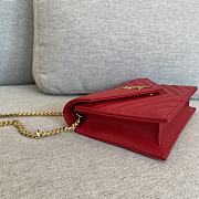 YSL | Cassandre Envelope Chain Wallet Red Grain Leather 19x11.5x4 cm - 4