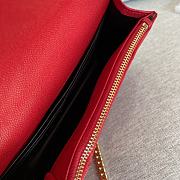 YSL | Cassandre Envelope Chain Wallet Red Grain Leather 19x11.5x4 cm - 3