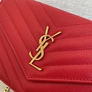 YSL | Cassandre Envelope Chain Wallet Red Grain Leather 19x11.5x4 cm - 2