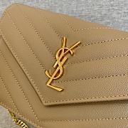 YSL | Cassandre Envelope Chain Wallet Beige Grain Leather 19x11.5x4 cm - 6