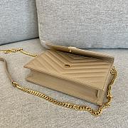 YSL | Cassandre Envelope Chain Wallet Beige Grain Leather 19x11.5x4 cm - 3