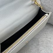 YSL | Cassandre Envelope Chain Wallet White Grain Leather Golden Hardware 19 cm - 6