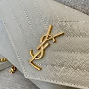 YSL | Cassandre Envelope Chain Wallet White Grain Leather Golden Hardware 19 cm - 5