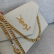 YSL | Cassandre Envelope Chain Wallet White Grain Leather Golden Hardware 19 cm - 4