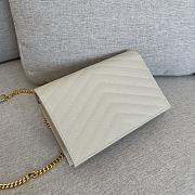 YSL | Cassandre Envelope Chain Wallet White Grain Leather Golden Hardware 19 cm - 2