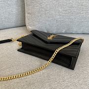 YSL | Cassandre Envelope Chain Wallet Black Grain Leather Golden Hardware 19 cm - 5