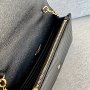YSL | Cassandre Envelope Chain Wallet Black Grain Leather Golden Hardware 19 cm - 2