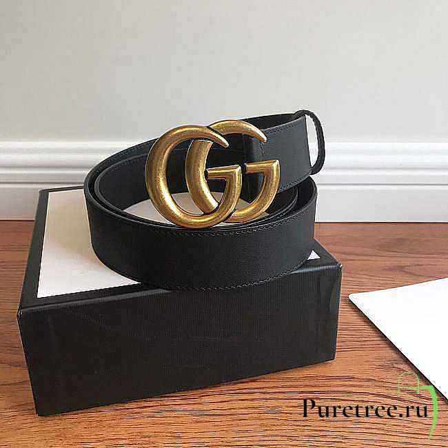 GUCCI 2015 Re-Edition wide leather belt 3.8 cm - 1