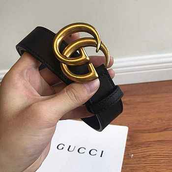 GUCCI Leather belt with Double G buckle 3.0 cm