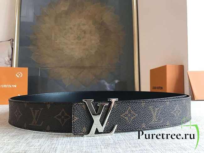 Louis Vuitton Monogram Initiales Belt Silver-tone Metal Size 4 cm - 1