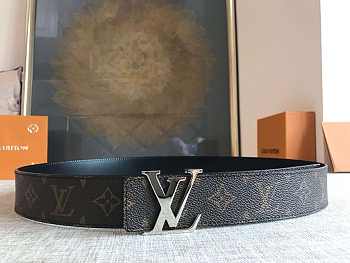 Louis Vuitton Monogram Initiales Belt Silver-tone Metal Size 4 cm