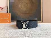 Louis Vuitton Monogram Eclipse Initiales Belt Silver-tone Metal Size 4 cm - 6