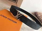 Louis Vuitton Monogram Eclipse Initiales Belt Silver-tone Metal Size 4 cm - 5