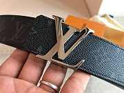 Louis Vuitton Monogram Eclipse Initiales Belt Silver-tone Metal Size 4 cm - 4