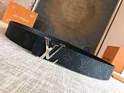 Louis Vuitton Monogram Eclipse Initiales Belt Silver-tone Metal Size 4 cm - 3