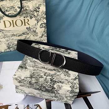 Dior belt black bukle width size 35mm    
