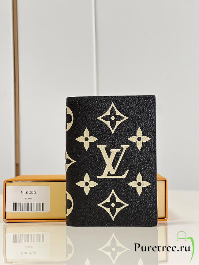 Louis Vuitton Passport Cover Black/Beige Monogram Empreinte 10x14x2.5 cm - 1