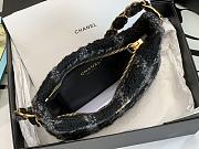 Chanel Hobo Handbag Black Wool 24x17.5x6 cm - 4