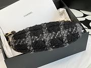 Chanel Hobo Handbag Black Wool 24x17.5x6 cm - 3