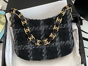 Chanel Hobo Handbag Black Wool 24x17.5x6 cm - 5