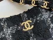 Chanel Hobo Handbag Black Wool 24x17.5x6 cm - 6