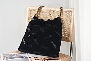 Chanel 22 Handbag Velvet, Sequins & Gold-Tone Metal Black 35x37x7 cm - 4