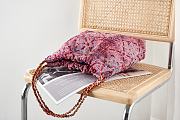 Chanel 22 Handbag Pink/Burgundy & Multicolor Tweed & Gold-Tone Metal  - 3
