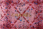 Chanel 22 Handbag Pink/Burgundy & Multicolor Tweed & Gold-Tone Metal  - 6