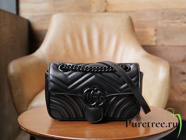 Gucci GG Marmont Matelassé Black Mini Bag Black Hardware - 1