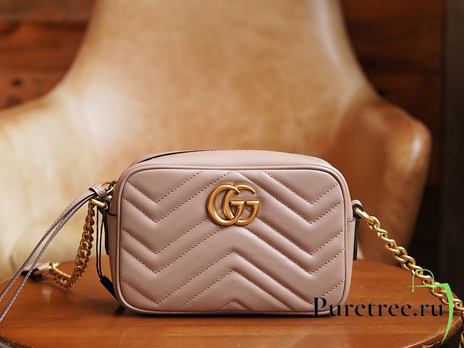 Gucci GG Marmont Matelassé Mini Bag Dusty Pink 448065 size 18x12x6 cm - 1