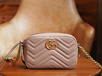 Gucci GG Marmont Matelassé Mini Bag Dusty Pink 448065 size 18x12x6 cm