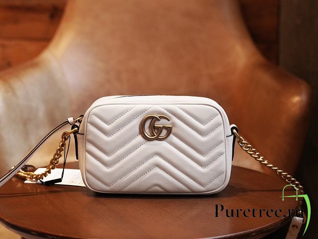 Gucci GG Marmont Matelassé Mini Bag White 448065 size 18x12x6 cm - 1