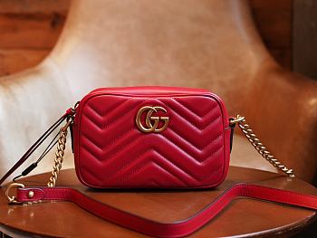 Gucci GG Marmont Matelassé Mini Bag Red 448065 size 18x12x6 cm